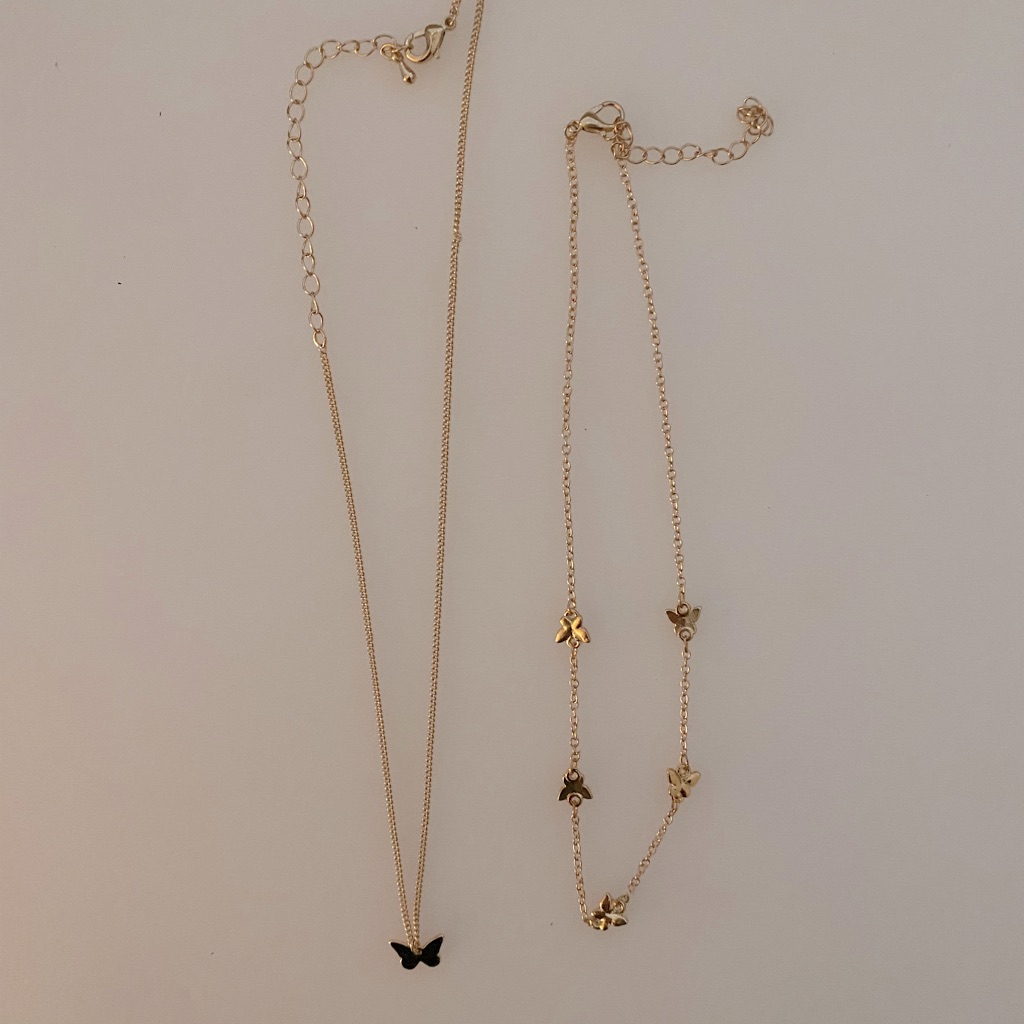 2 Pack Butterfly Necklaces 8$